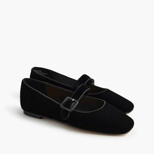 NWT J Crew Factory Velvety Square-Toe Mary Jane Flat Shoes Size 9