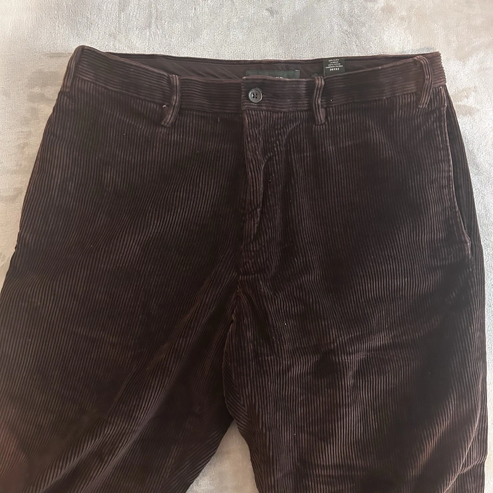 Pantalones Eddie Bauer de Colección para Hombres 36x32 Marrón Pana Profunda Pierna Recta Sueltos Y2K Foto 2 de 4