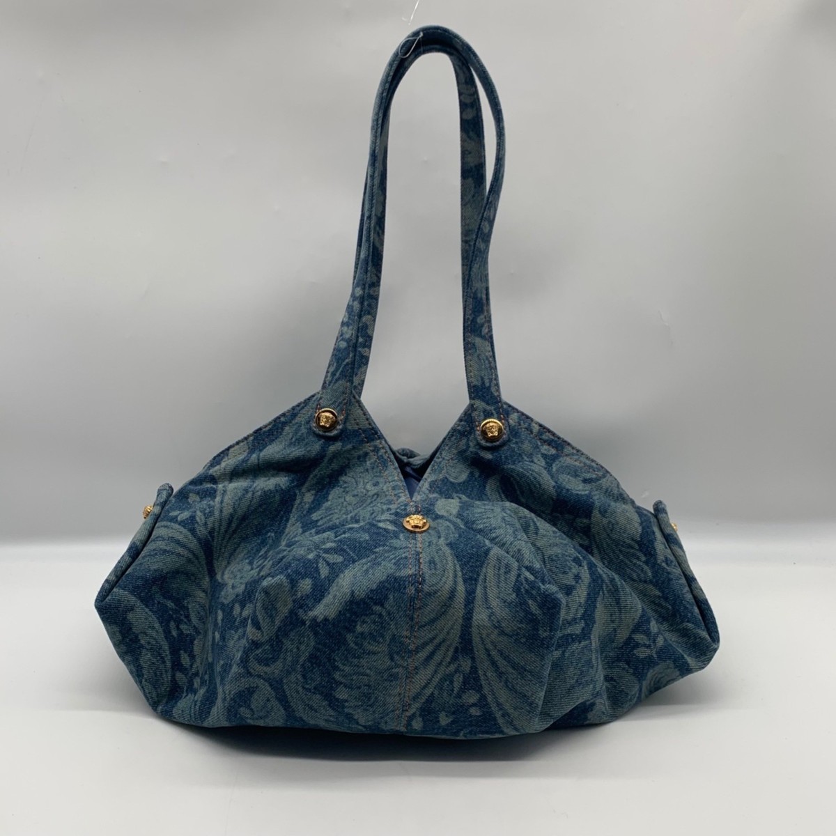 Versace Blue Denim Protea Tote Bag | eBay