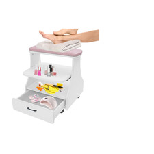 Rindaix Portable Pedicure Foot Rest Wheels Pedicure Stool Trolley For Foot Bath