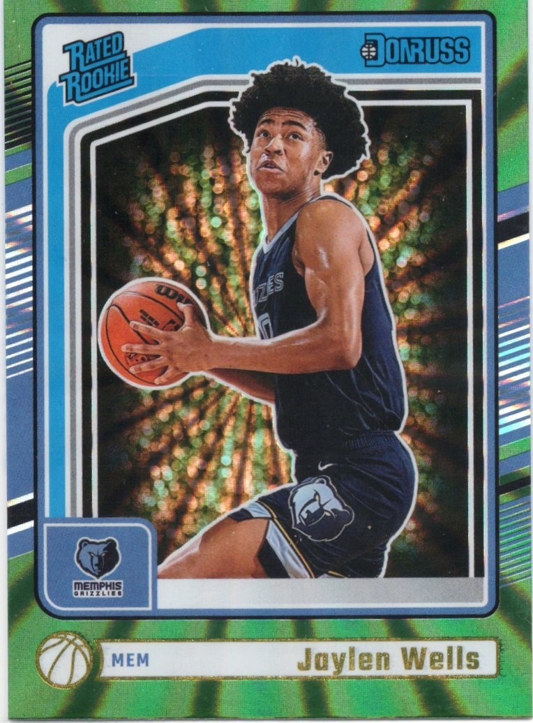 2024-25 Panini Donruss- Rated Rookie Jaylen Wells #245 Holo Green Lazer (RC)