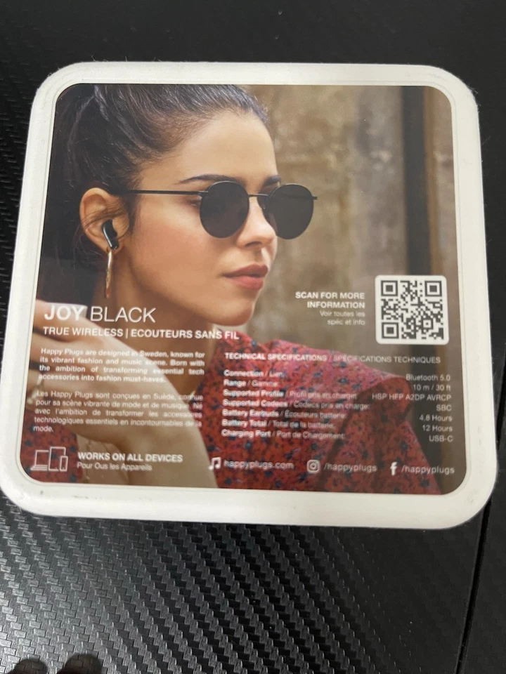 Auriculares inalámbricos Happy Plugs Air 1 Go True negros Foto 2 de 2