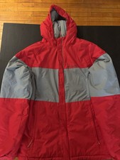 Columbia Alpine Action Jacket Boys X Large Black Gray Omni-Heat Hooded Winter