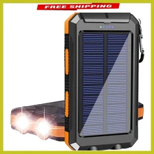 Solar Power Bank 38800mAh - All-Weather Portable Charger with LED Flashlights