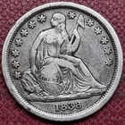1838 Seated Liberty Dime 10c VF+ Details #98087