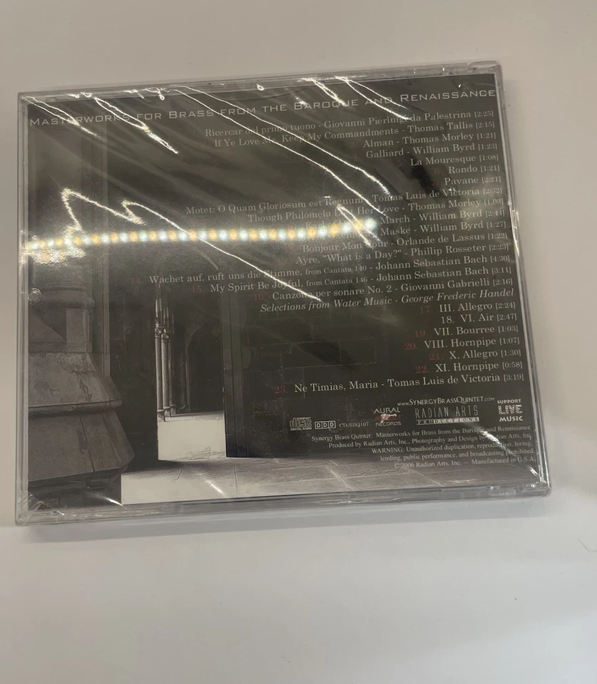 New SYNERGY BRASS QUINTET Masterworks For Brass / Baroque And Renaissance CD Foto 3 de 4