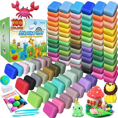 Air Dry Clay 100 Colors Modeling Clay Kids DIY Molding Magic Craft Gift 