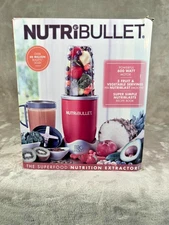 NutriBullet Hi-Speed Blender 8 Piece Set 600 Watt NBR-0801R Red Open Box