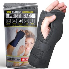 Carpal Tunnel Wrist Brace Night Support with Splint One Size, Black