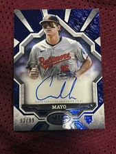 Coby Mayo ON CARD /99 Rookie Auto 2025 Topps Tier One Blue Foil Breakout Orioles