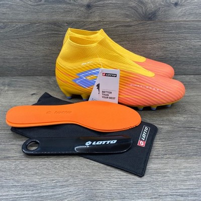 Lotto Solista 200 IV Gravity FG Soccer Cleats Mens 10.5 Yellow Orange Laceless