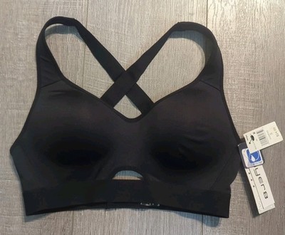 Layer 8 Maximum Support Size S 32-34 A/B Sports Bra Black Eye & Hook NEW 