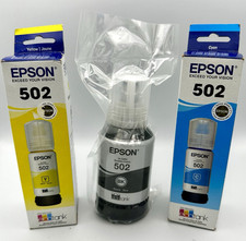 NEW Epson 502 EcoTank Ink Lot Black Cyan Yellow Sealed Expired 2024 T502