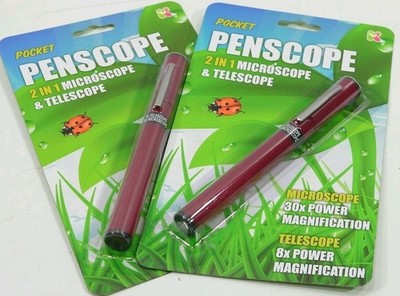 2 Pocket Spy Penscope 2 in 1 Microscope & Telescope - Buy one Get one FREE!~
