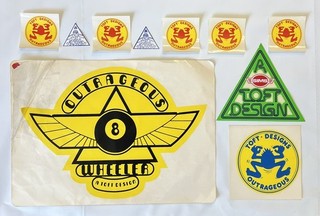 10 Vintage 70s Lonnie Toft Skateboard Stickers 8 Wheeler SIMS Bowman LaMar