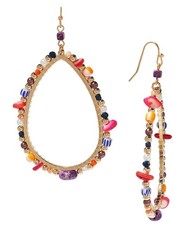 Mixed Bead Open Drop Statement Earrings