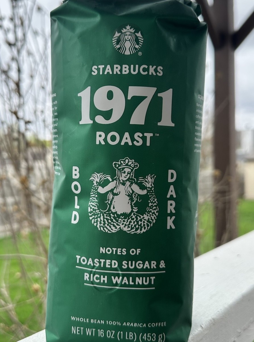 Starbucks 1971 Roast Dark Whole Bean Coffee Toasted Sugar Walnut