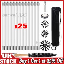 32x Flexible Chimney Sweep Set Flue Sweeping Brush & Rod Kit Soot Cleaning Rods