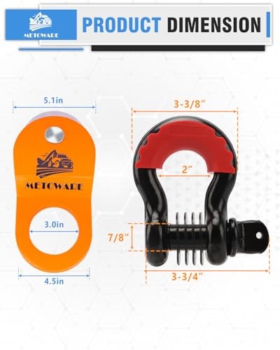  Offroad Recovery Kit - 10 Ton Snatch Block+ 8ft Tree Saver + D Ring Shackles
