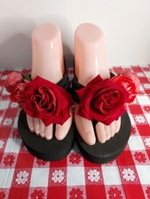 HOT Women's Summer Rose Wedge Platform Flip-Flops Beach Slipper Sandals Shoes