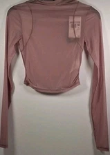 Nike FV7915-523 Women's XS Zeny Dri-FIT Sheer Long Sleeve Top, Mauve