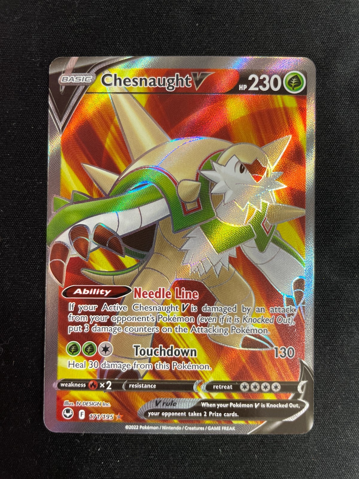 Chesnaught V 171/195 Ultra Rare Near-Mint Condition - SW&SH Silver Tempest