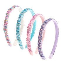 Sparkly Rhinestone Sequin Headbands, 4PCS Colorful Glitter Non-slip Padded