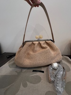 Weekend Max Mara Large Raffia Pasticcino Chain/ Shoulder Bag Purse w/Dust Bag