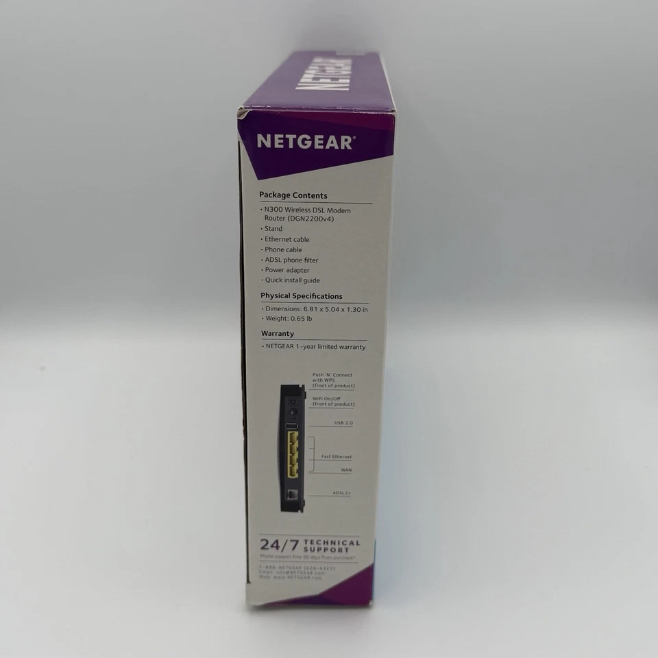 NETGEAR N300 Wireless Gigabit ADSL2+ Modem Router DNG2200 - Open Box - Image 4 of 4
