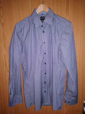 Hemd Olymp Level Five Herren Modern Fit Gr 41 Blau Weiß Gestreift 