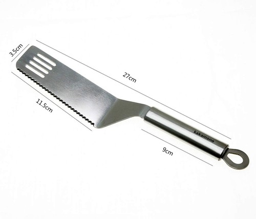 Spatula Stainless Steel Pie Server Serrated And Cake Cutter Angled Icing Offset - Picture 3 of 6
