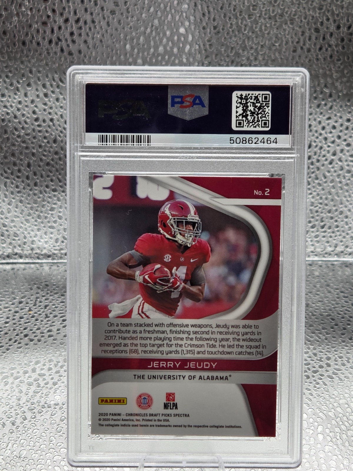 2020 Spectra ~ JERRY JEUDY Rookie RC Football Card PSA 10 GEM MINT ~ Low Pop view 2