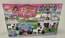 Blocktech Fairytale Castle Carriage, Horses, Figures Construction Set 604 Pieces