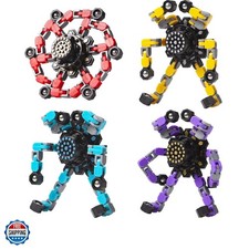Transformable Fidget Spinners Toys 4 Pcs for Kids and Adults Stress Relief Se...