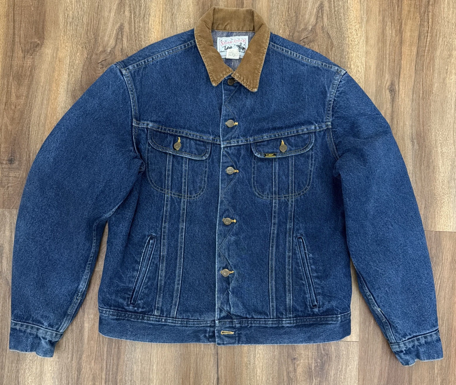 Lee Storm Rider Blanket Lined Denim Jacket 44L True Vintage Union Made Western