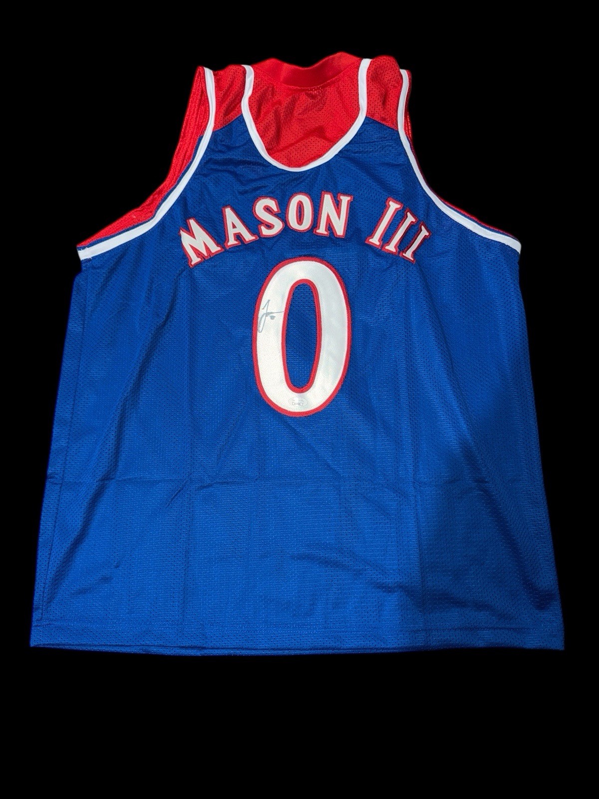 Frank Mason Autographed Signed Kansas Jayhawks BASKETBALL CUSTOM BLUE JERSEY JSA 
