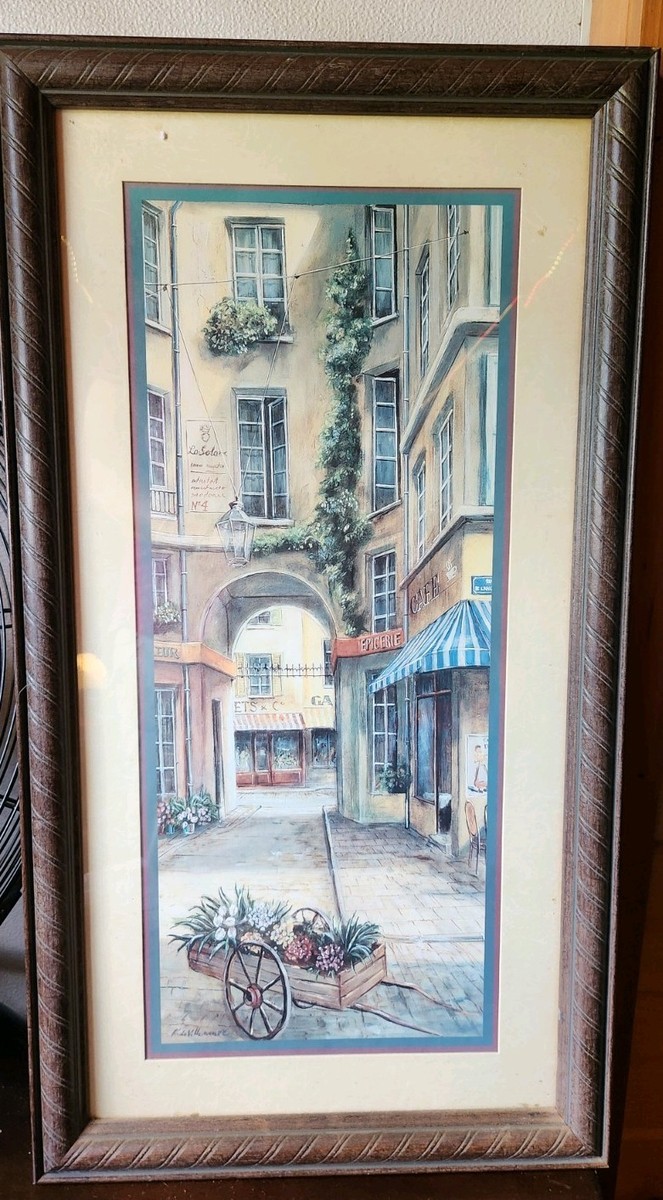 Framed Fabrice De Villeneuve French Street Print, Signed | eBay