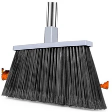  Broom, Outdoor Broom for Floor Cleaning, 58" Long Stainless Steel 1 Gray