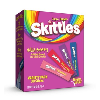 Skittles Singles To Go Wild Berry Variety Pack, 2.88 Ounce (Pack of 1) 