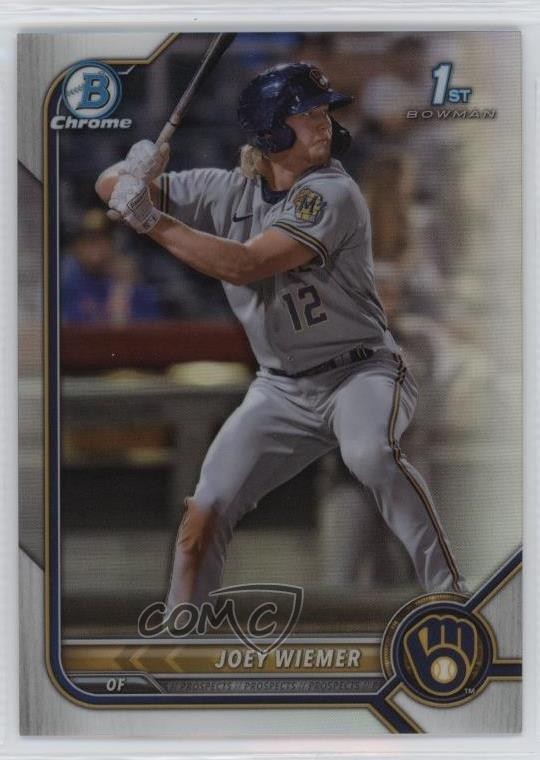 2022 Bowman Chrome Prospects Refractor 336/499 Joey Wiemer #BCP-207 8g8