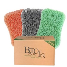 Bath Sponge 3-Pack   Soft Exfoliating Shower Sponges for Deep Cleaning, Durab...