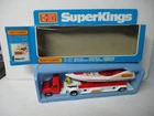 Matchbox Lesney Superkings K-27 Boat Transporter- red cab, "MATCHBOX", boxed