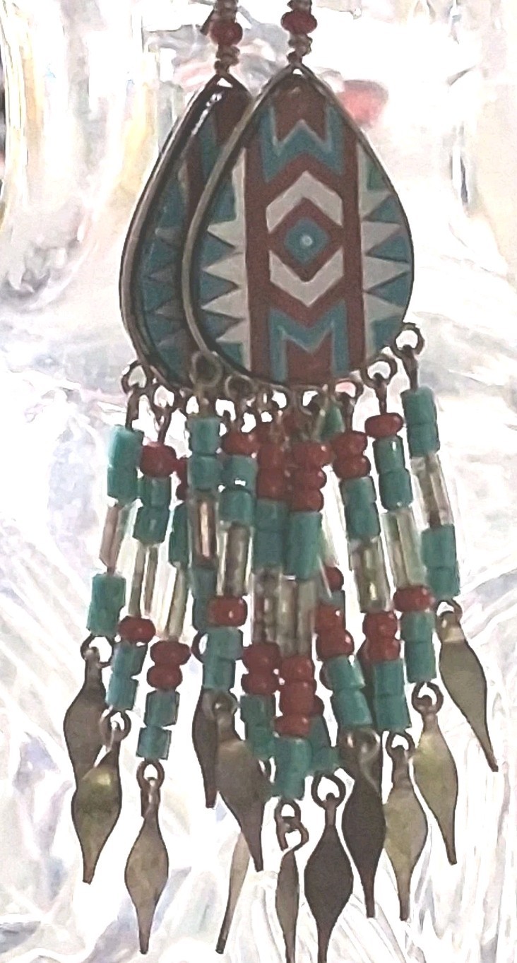 Native American Inspired Dangle Drop Earrings - image 3