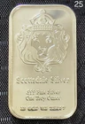 SCOTTSDALE SILVER ONE TROY OUNCE .999% SILVER LIONS HEAD BAR