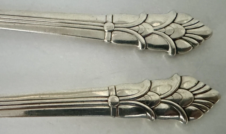 "JUEGO DE SERVIR ENSALADA TIFFANY PALMETTE ESTERLINA 10"" MANGO LARGO SIN MONO Foto 2 de 4