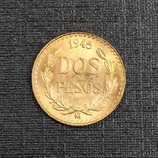 1945 2 Pesos Dos Pesos Mexico Gold Coin