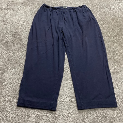 Cascade Blues Sweatpants Womens Plus 2X Navy Blue Comfort Straight Crop 36x25