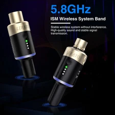 LEKATO Dynamic XLR Transmitter Receiver Wireless Mic System for Stage, 4 Channel