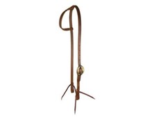 Showman Argentina Cow Leather Single Ear Headstall w/ Round Copper Overlay