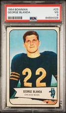 Graded 1954 Bowman George Blanda #23 Rookie RC Football Card PSA 3 Very Good